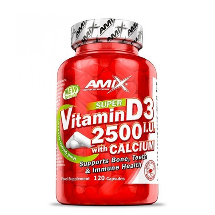 AMIX Vitamin D3 2500 IU with Calcium 250mg / 120 Caps